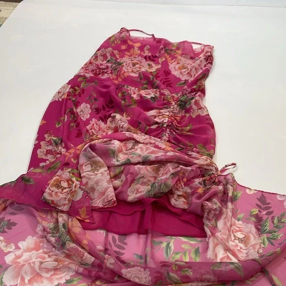 REVOLVE Sau Lee Fredia Freida Dress 14 Fuchsia Floral Maxi Low Strappy Back - Picture 15 of 16